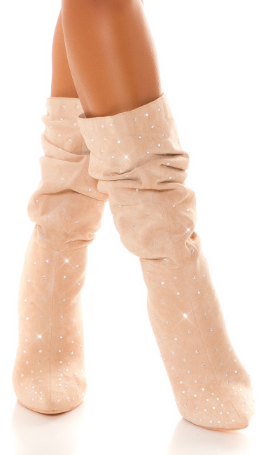 Musthaveglitter ankle boots Beige